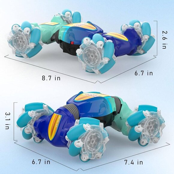 Gesture Sensor RC Stunt Car – 4WD Off-Road Vehicle with Lights & Music (Blue) - Picture 8 of 8